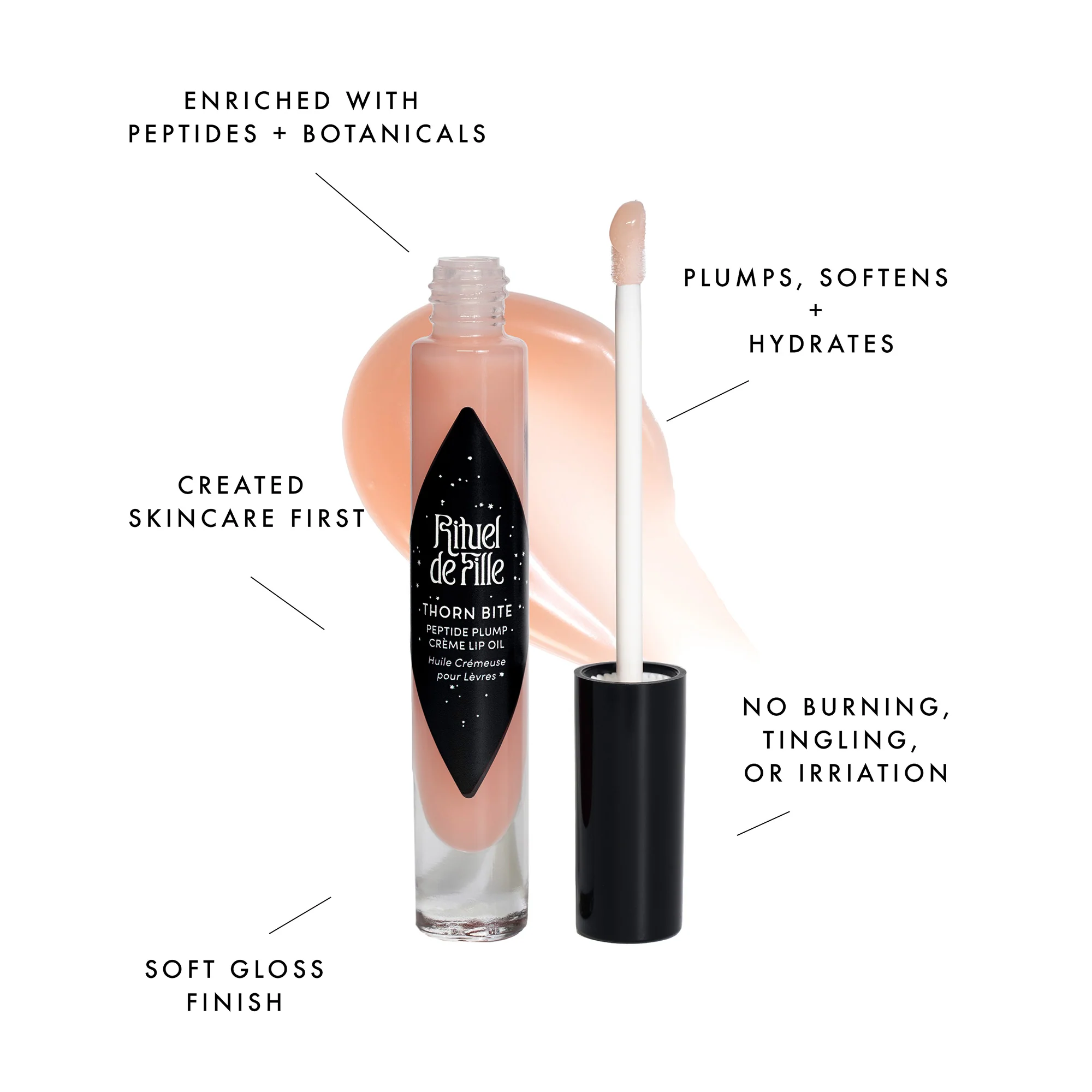 Thorn Bite Peptide Plump Crème Lip Oil: Rose Dew - Image 5